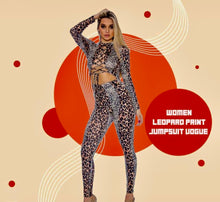 Cargar imagen en el visor de la galería, Mono con parte superior de encaje de leopardo