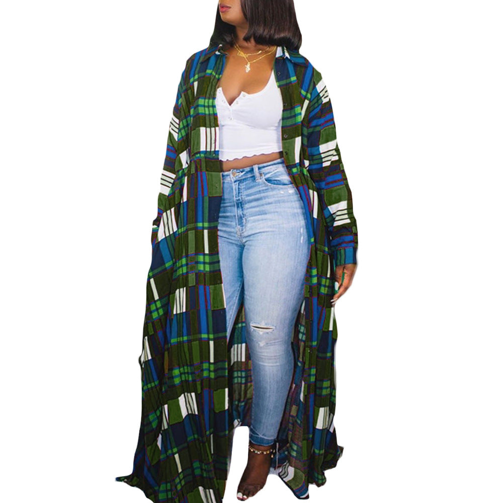 Plaid on sale maxi shirt