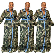 Load image into Gallery viewer, Camouflage Chiffon Dress