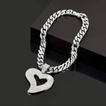 Load image into Gallery viewer, Cuban Link Heart Necklace
