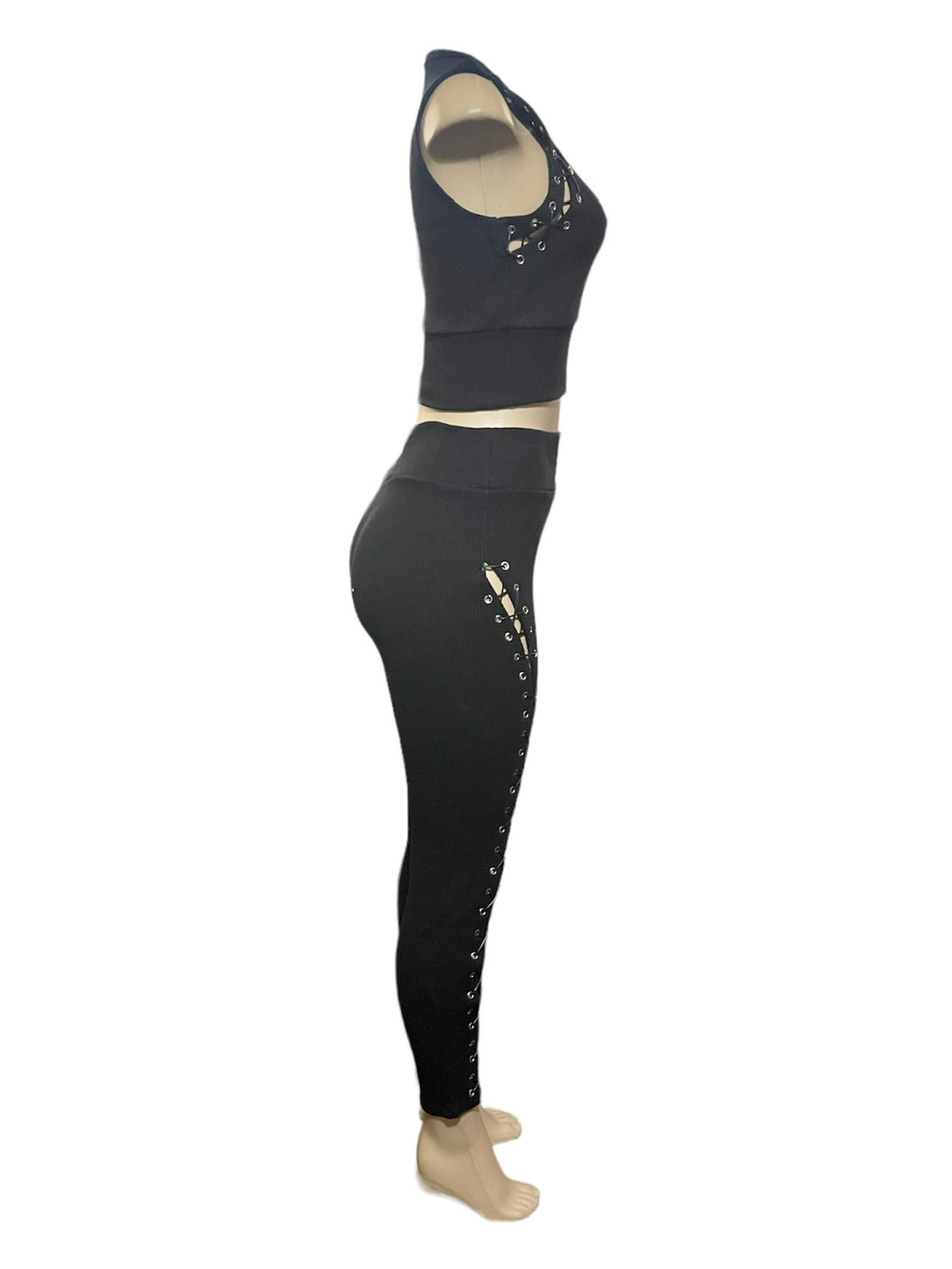 Lace Up Boned Pant Set