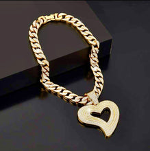 Load image into Gallery viewer, Cuban Link Heart Necklace
