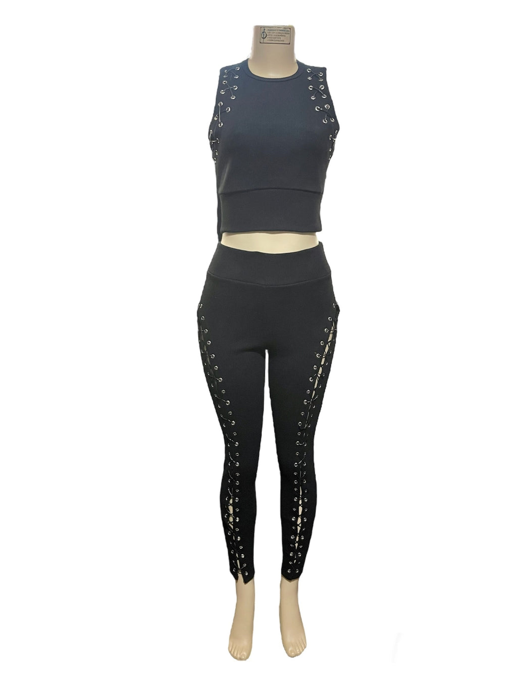 Lace Up Boned Pant Set