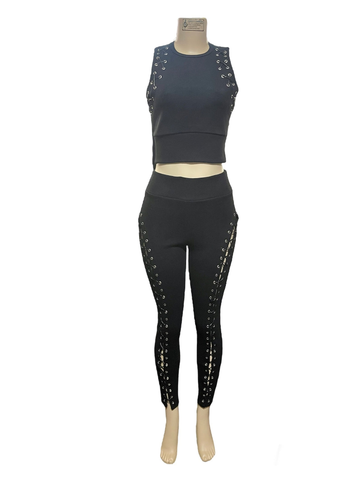 Lace Up Boned Pant Set