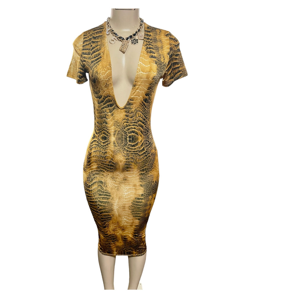 Golden Print Midi