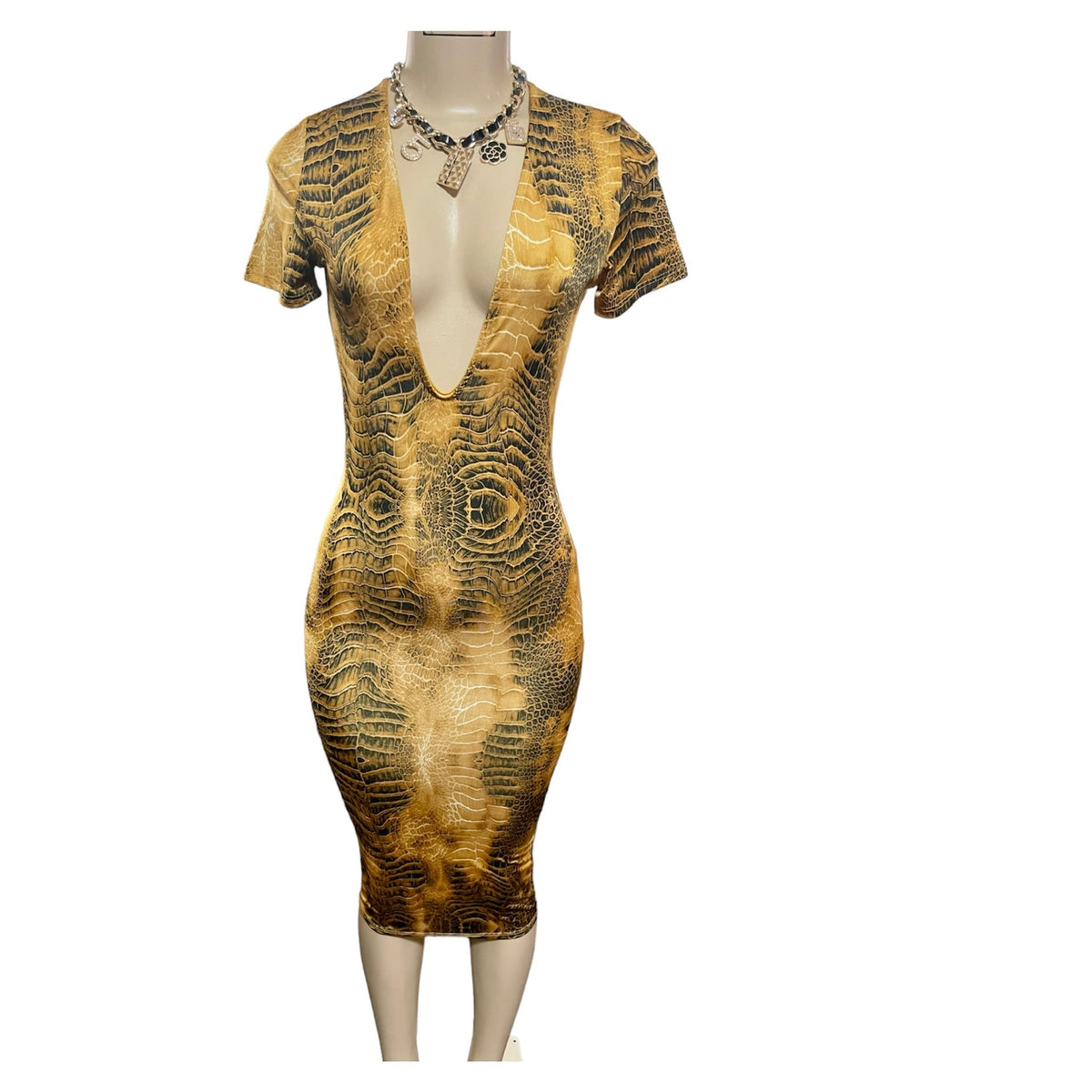 Golden Print Midi