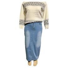 Load image into Gallery viewer, Distressed Denim Maxi Skirt
