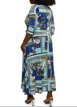 Load image into Gallery viewer, Border Print Faux Wrap Maxi Dress
