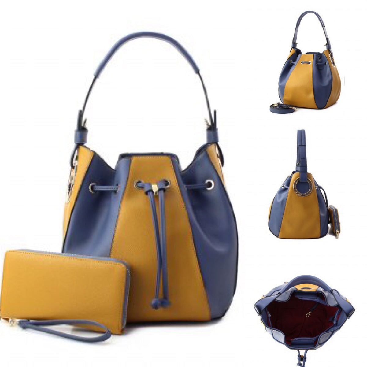 Colorblock Drawstring Handbag