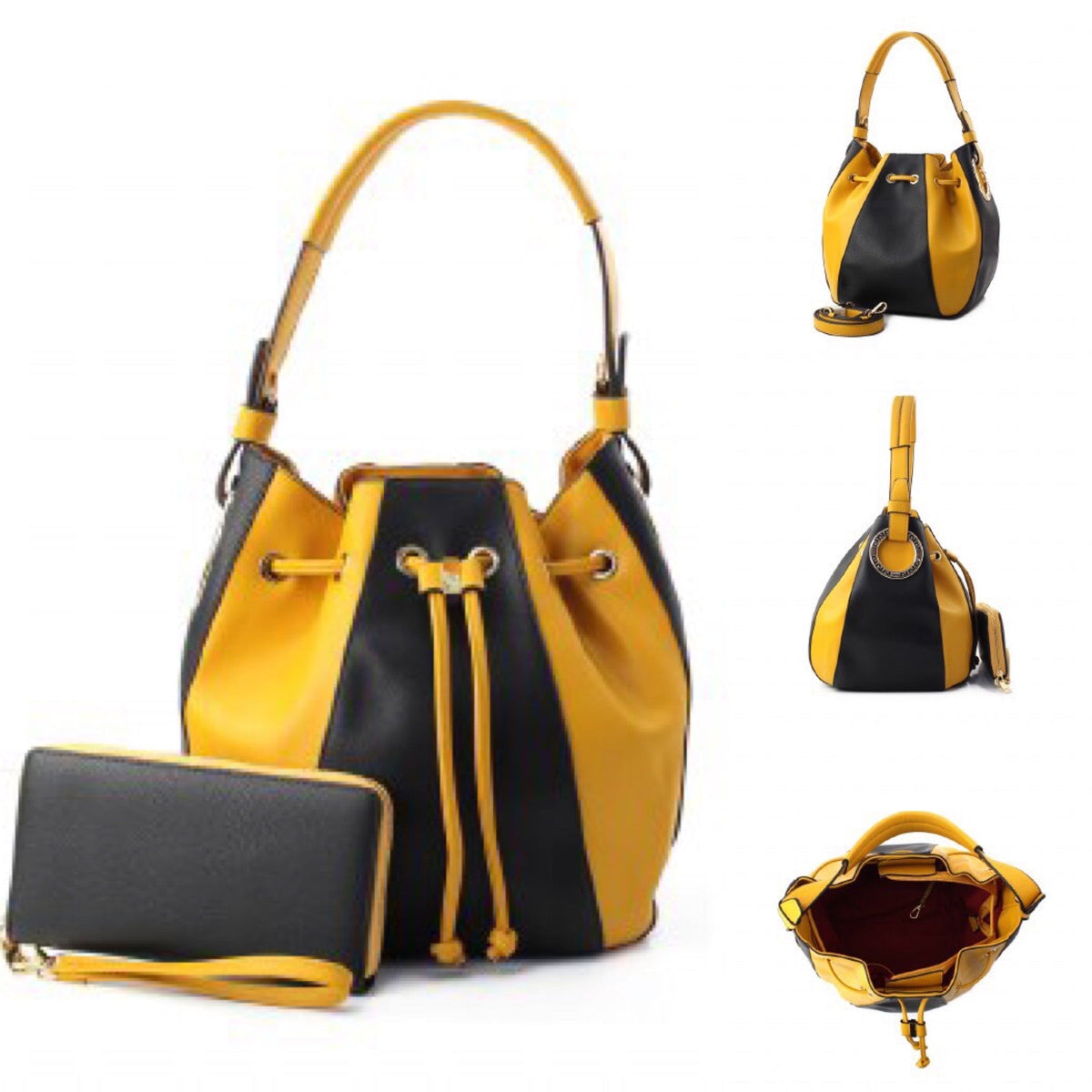 Colorblock Drawstring Handbag
