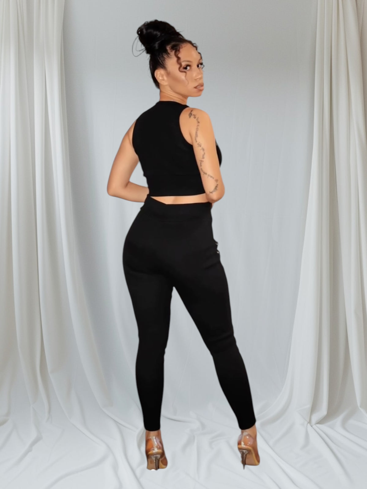 Lace Up Boned Pant Set