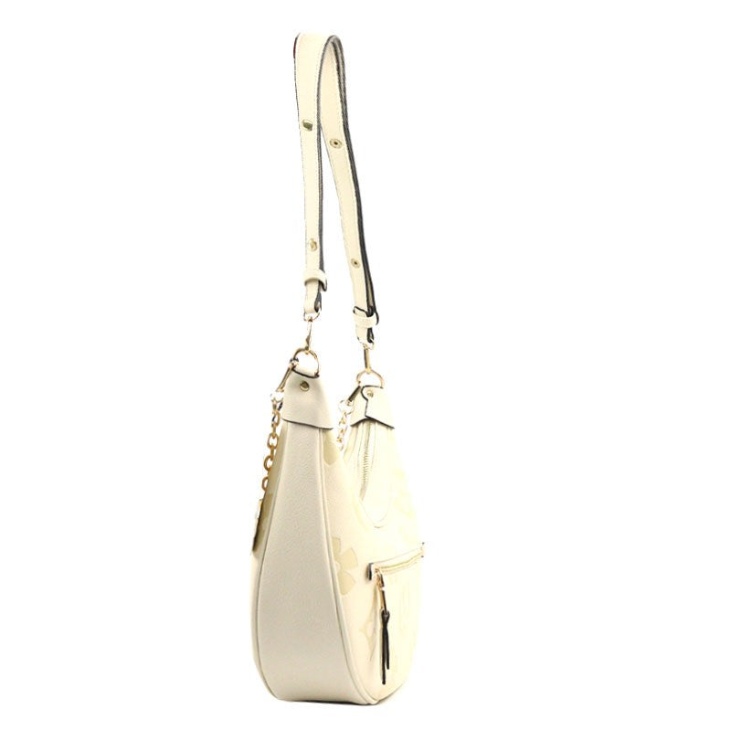 Flower Petal Half Moon Handbag