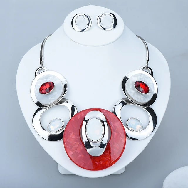 Juego de collar de 5 anillos