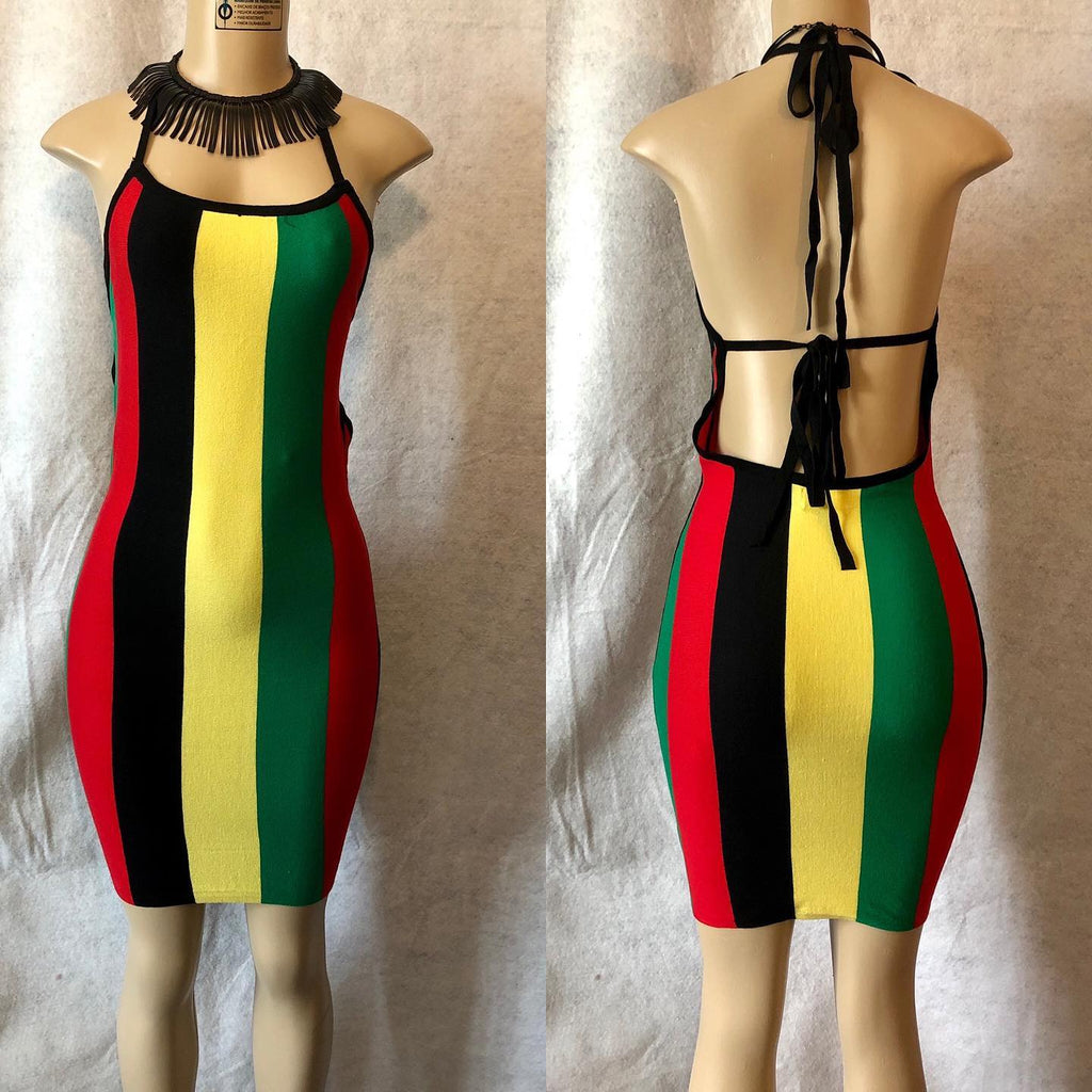 Vestido halter jamaiquino