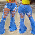 Jeans de sirena desgastados