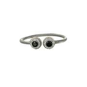 Poral Stone Cable Wire Cuff Bracelet