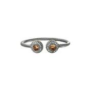 Poral Stone Cable Wire Cuff Bracelet