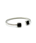 Poral Stone Cable Wire Cuff Bracelet