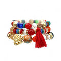 Stretch Beaded Charm Bracelet