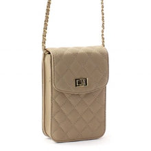 Load image into Gallery viewer, Quilted Leather Cell Phone Crossbody
