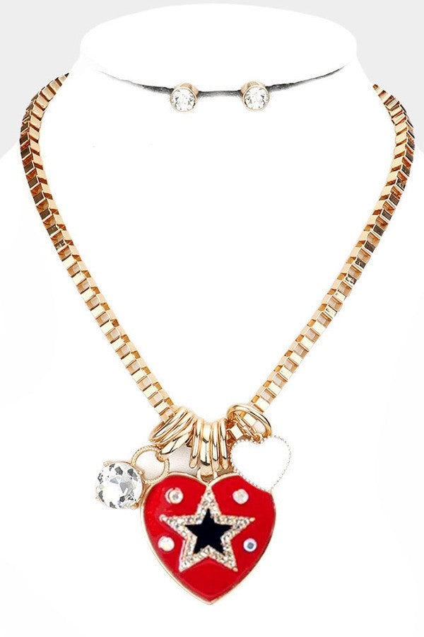 Whimsical Hearts Charm Necklace