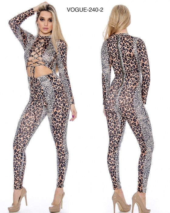 Leopard Lace Top Jumpsuit
