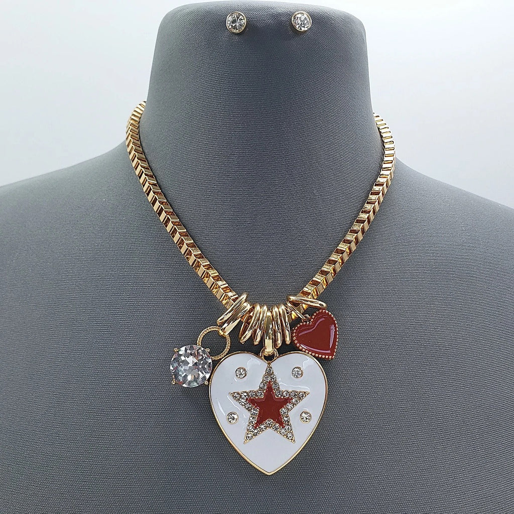Whimsical Hearts Charm Necklace