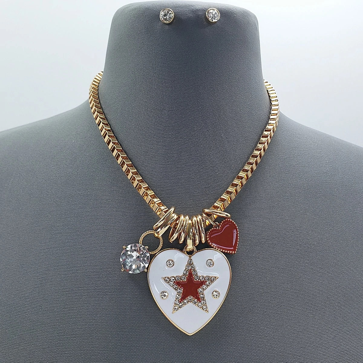 Whimsical Hearts Charm Necklace