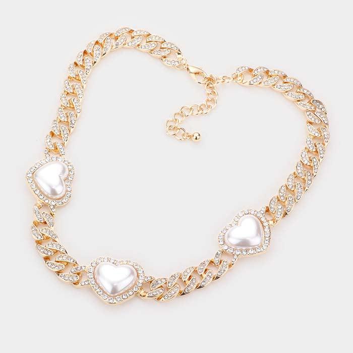Kenzie Pearl Heart Necklace