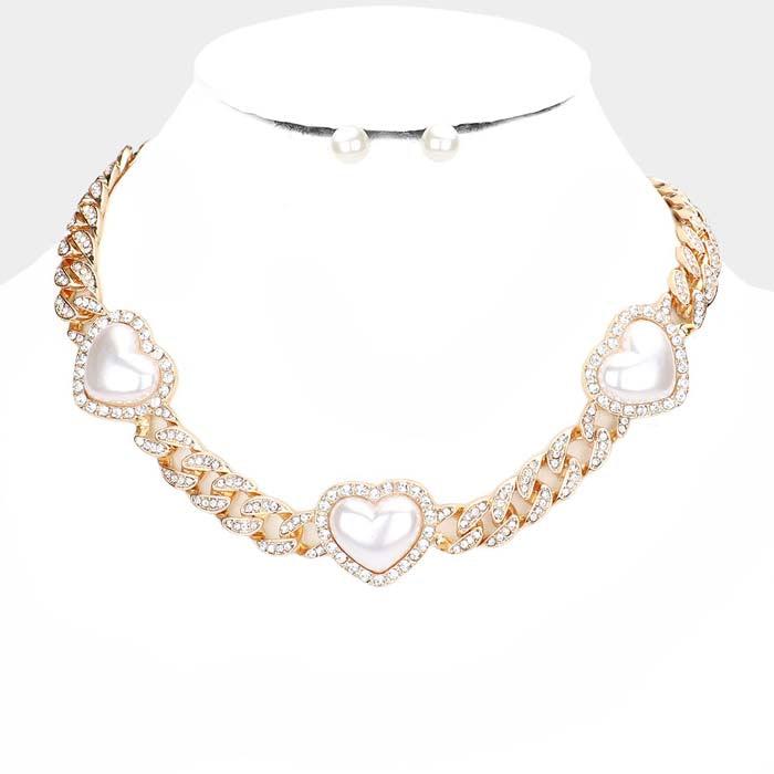 Kenzie Pearl Heart Necklace