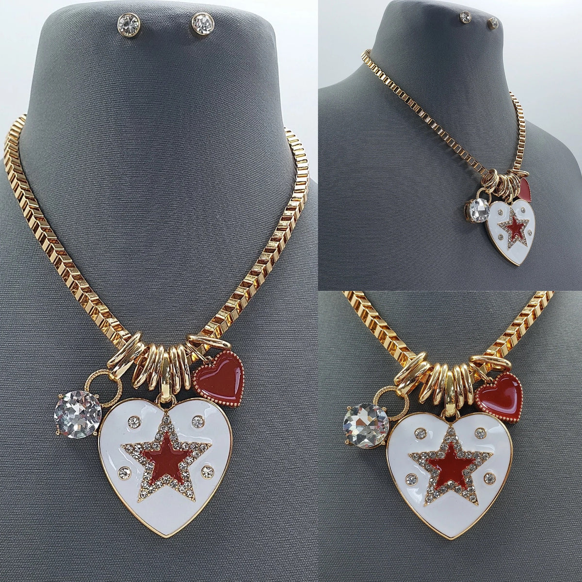 Whimsical Hearts Charm Necklace
