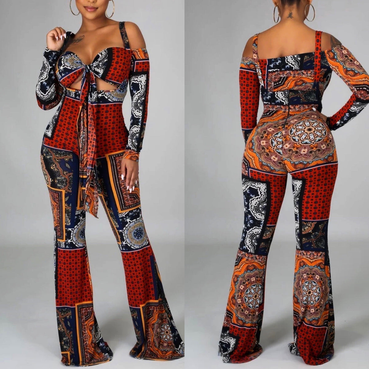 Printed Top & Suspender Set