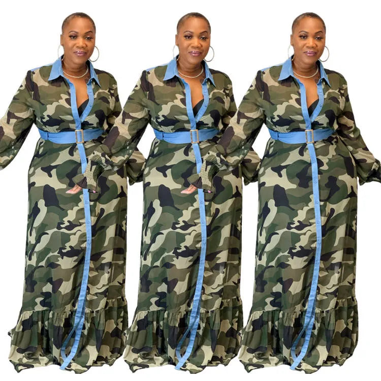 Camouflage Chiffon Dress