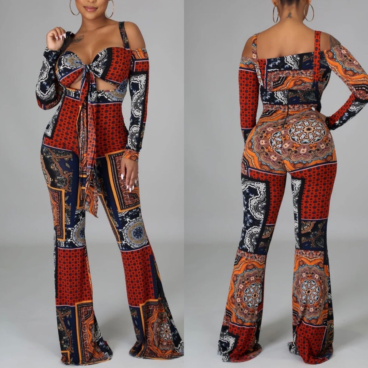 Printed Top & Suspender Set