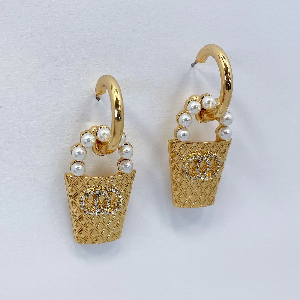 Pearl Basket Earrings