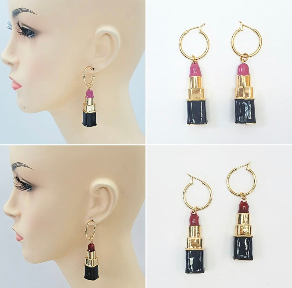 Pendientes de diva de lápiz labial