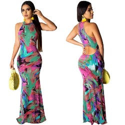 Vestido largo de colores