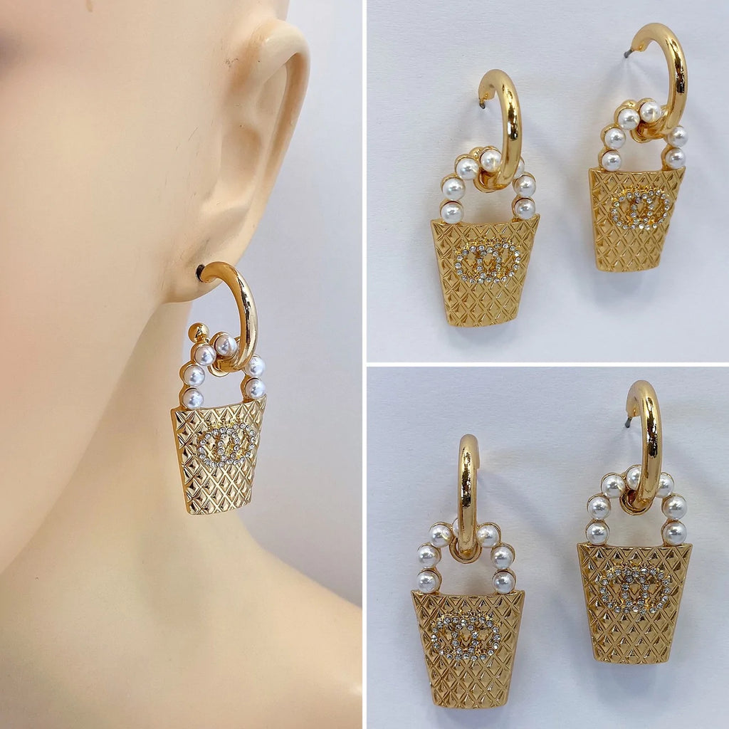 Pendientes de cesta de perlas