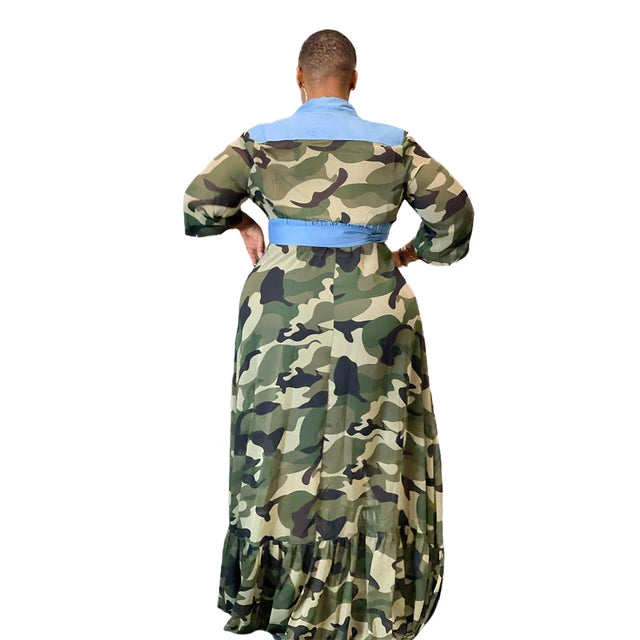 Camouflage Chiffon Dress