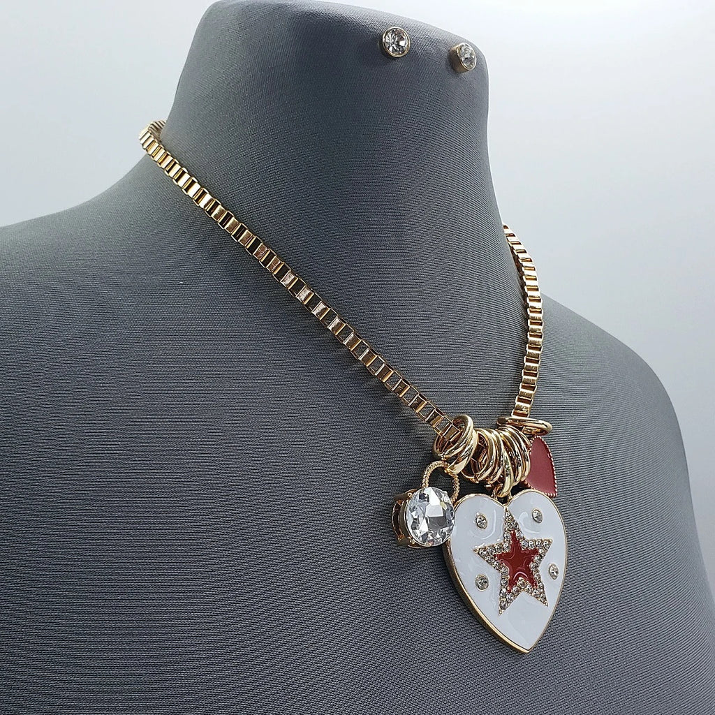 Whimsical Hearts Charm Necklace