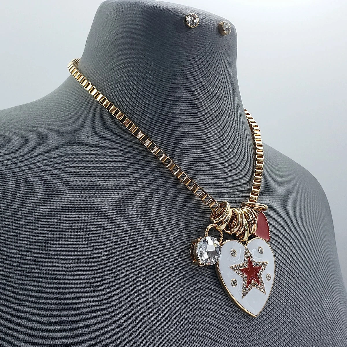 Whimsical Hearts Charm Necklace