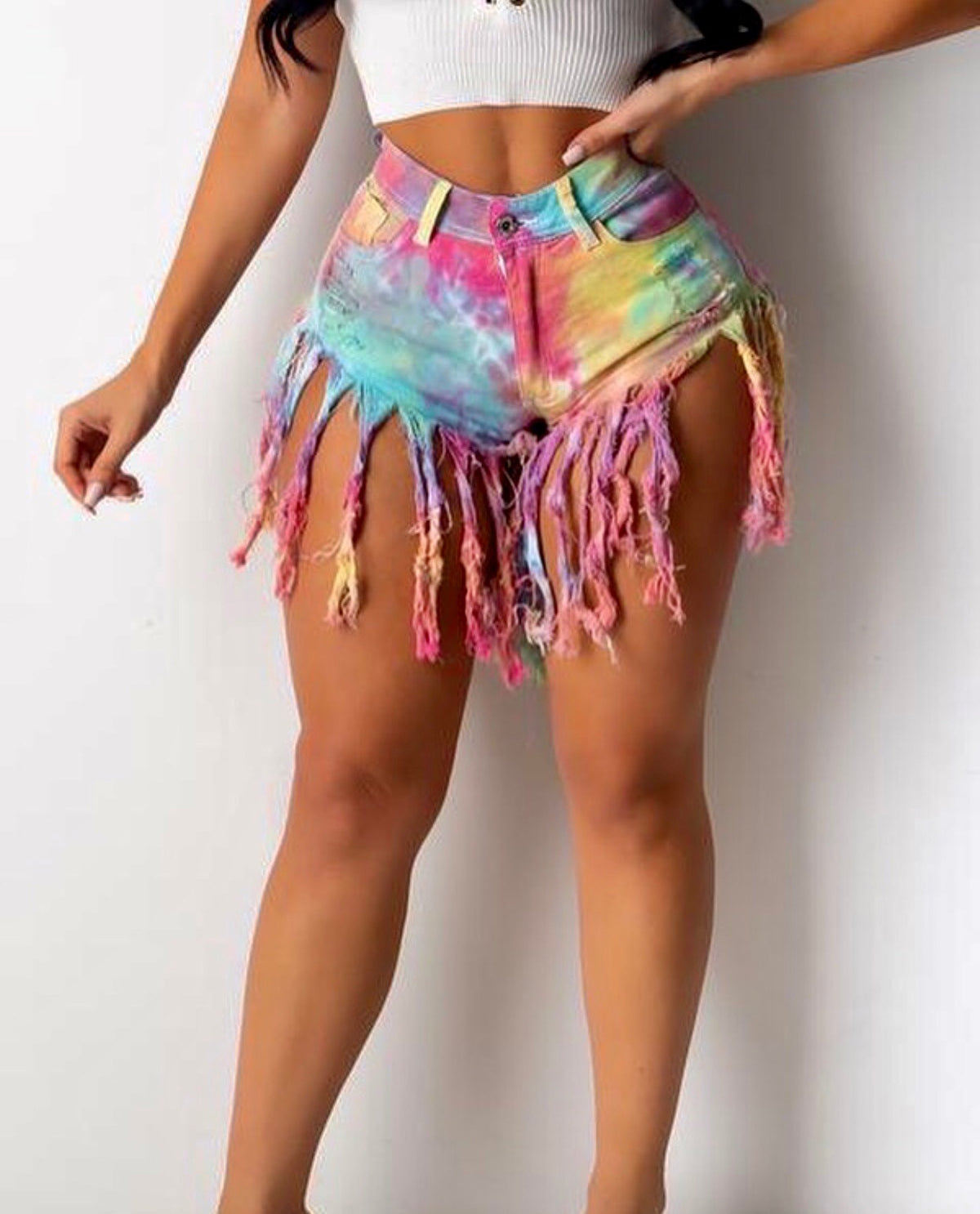 Bubble Gum Fringe shorts