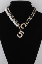 Load image into Gallery viewer, C5 Leather &amp; Pearl Necklace
