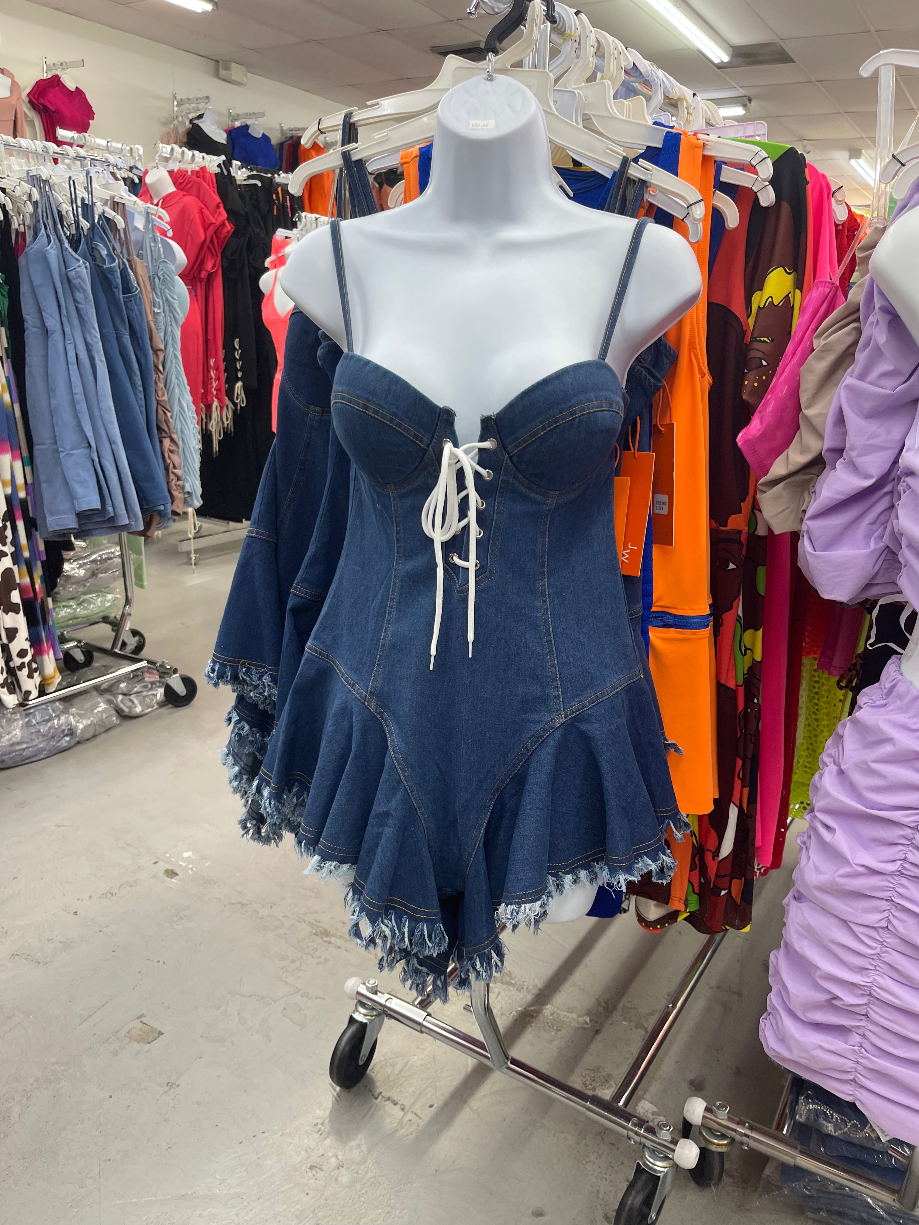 All To Myself Denim Romper