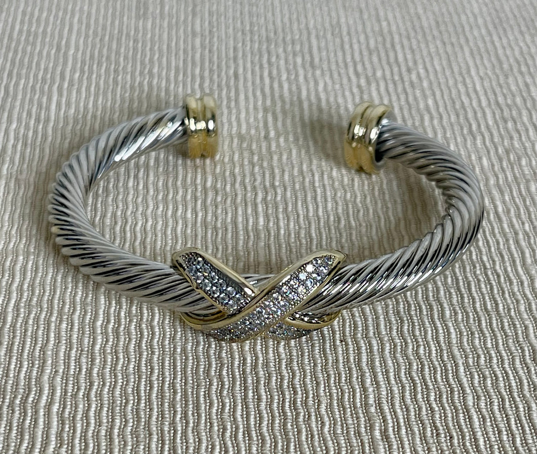 X Cable Cuff Bracelet